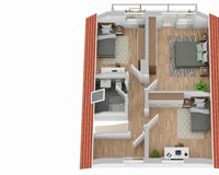 Grundriss Dachgeschoss (nicht maßstabsgetreu)